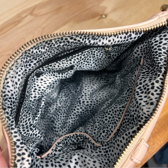 Anthropologie Delancey Crossbody Bag Vegan Leather Soft Pink Purse Chic Classic - Picture 7 of 9
